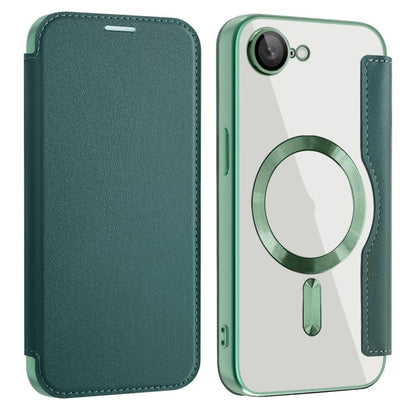 For iPhone 16e Shield MagSafe RFID Anti-theft Leather Phone Case(Green) by bashfashion