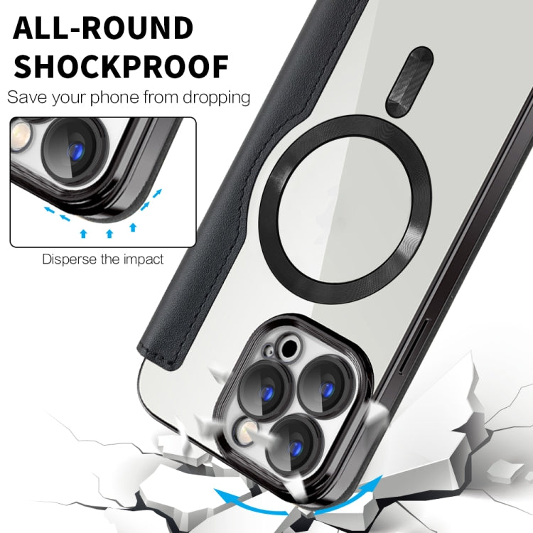 For iPhone 16e Shield MagSafe RFID Anti-theft Leather Phone Case(Blue) by bashfashion