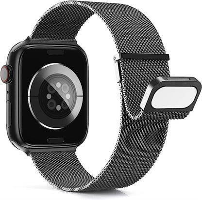 For Apple Watch 8 41mm Milan Double Magnetic Steel Mesh Watch Band(Gray) by bashfashion