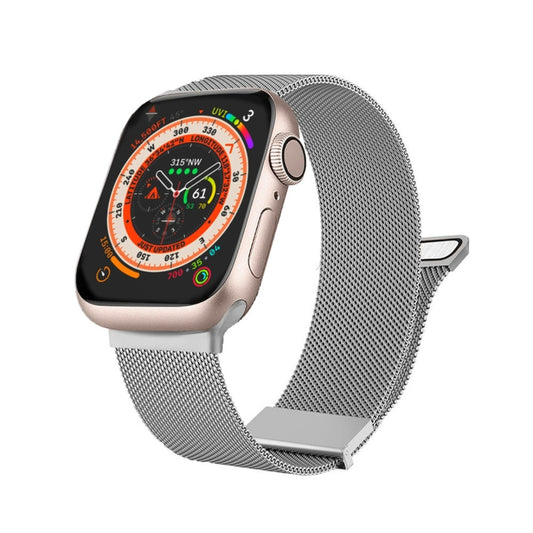 For Apple Watch SE 2022 40mm Milan Double Magnetic Steel Mesh Watch Band(Silver) by bashfashion