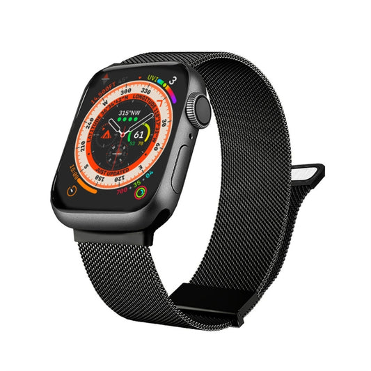 For Apple Watch SE 2022 44mm Milan Double Magnetic Steel Mesh Watch Band(Black) by bashfashion