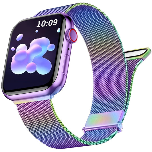 For Apple Watch SE 2022 44mm Milan Double Magnetic Steel Mesh Watch Band(Color) by bashfashion