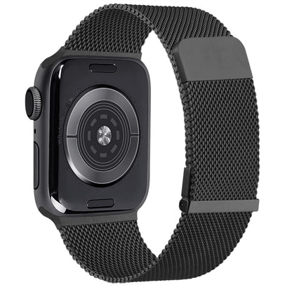 For Apple Watch 5 44mm Milan Double Magnetic Steel Mesh Watch Band(Black) by bashfashion