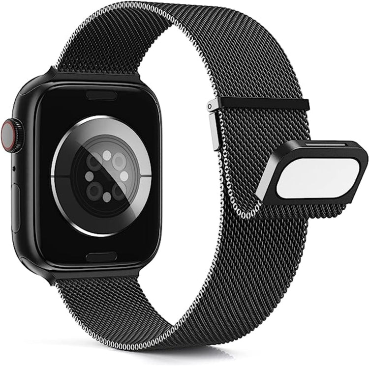 For Apple Watch 5 40mm Milan Double Magnetic Steel Mesh Watch Band(Black) by bashfashion