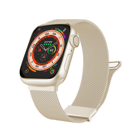 For Apple Watch 5 40mm Milan Double Magnetic Steel Mesh Watch Band(Starlight Color) by bashfashion