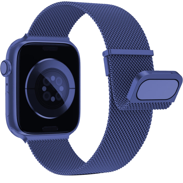 For Apple Watch 5 40mm Milan Double Magnetic Steel Mesh Watch Band(Blue) by bashfashion