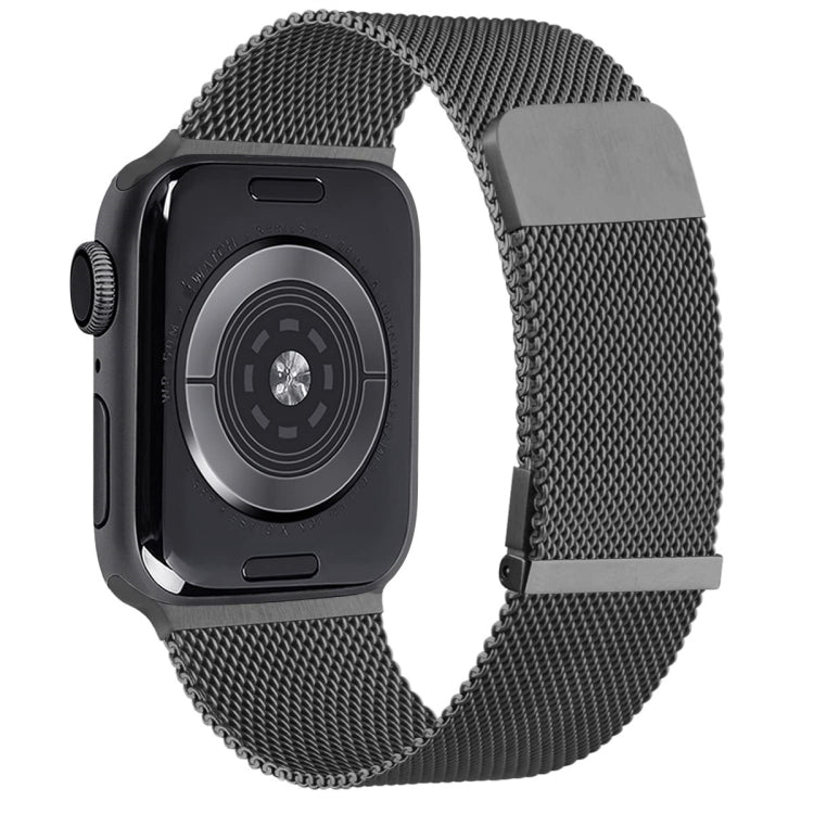 For Apple Watch 42mm Milan Double Magnetic Steel Mesh Watch Band(Gray) by bashfashion