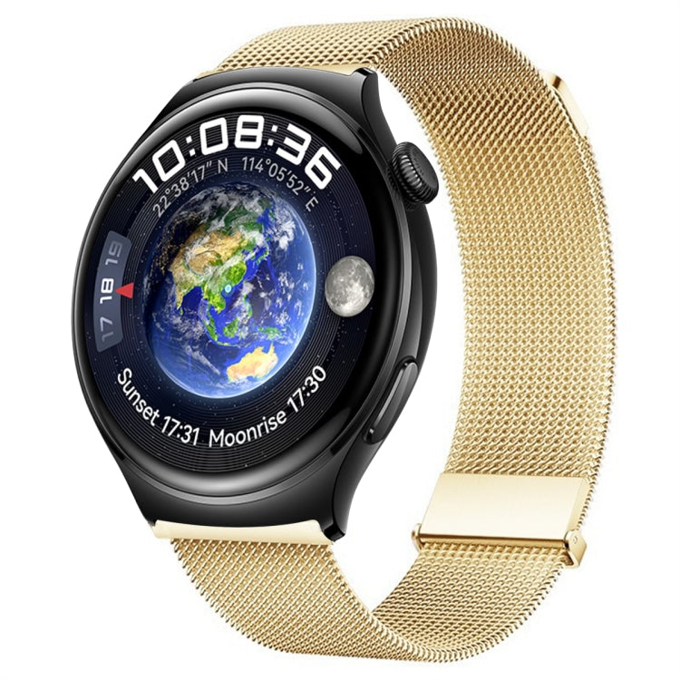 For Huawei Watch 4 / 4 Pro Milan Double Magnetic Steel Mesh Watch Band(Gold) by bashfashion