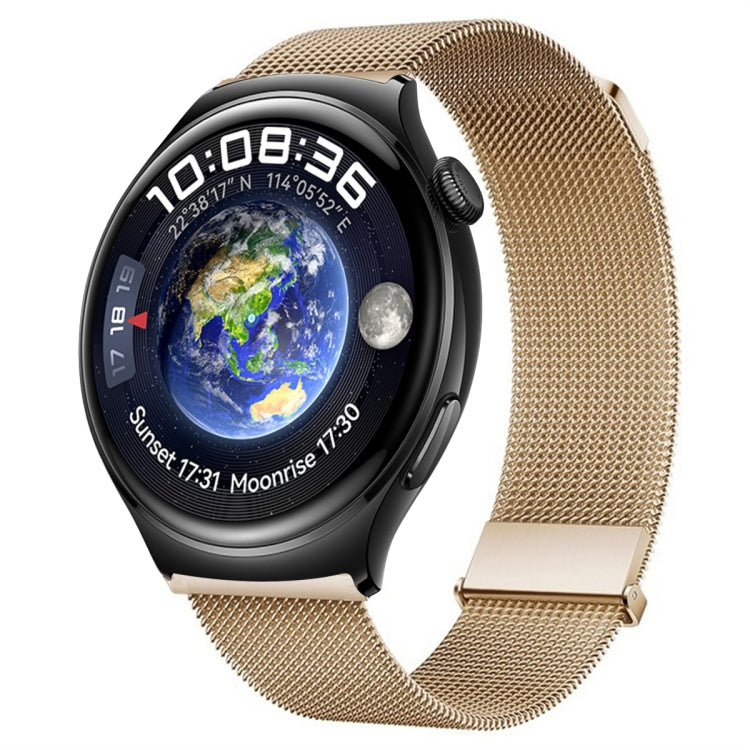 For Huawei Watch 4 / 4 Pro Milan Double Magnetic Steel Mesh Watch Band(Rose Gold) by bashfashion