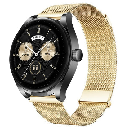 For Huawei Watch Buds Milan Double Magnetic Steel Mesh Watch Band(Gold) by bashfashion