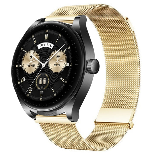 For Huawei Watch Buds Milan Double Magnetic Steel Mesh Watch Band(Gold) by bashfashion