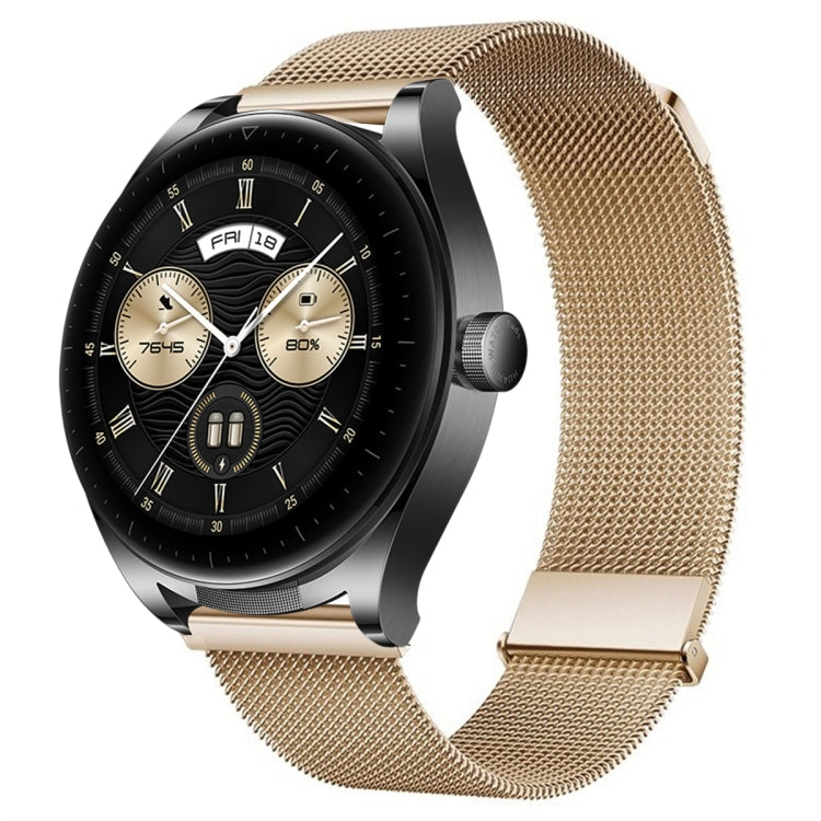 For Huawei Watch Buds Milan Double Magnetic Steel Mesh Watch Band(Rose Gold) by bashfashion
