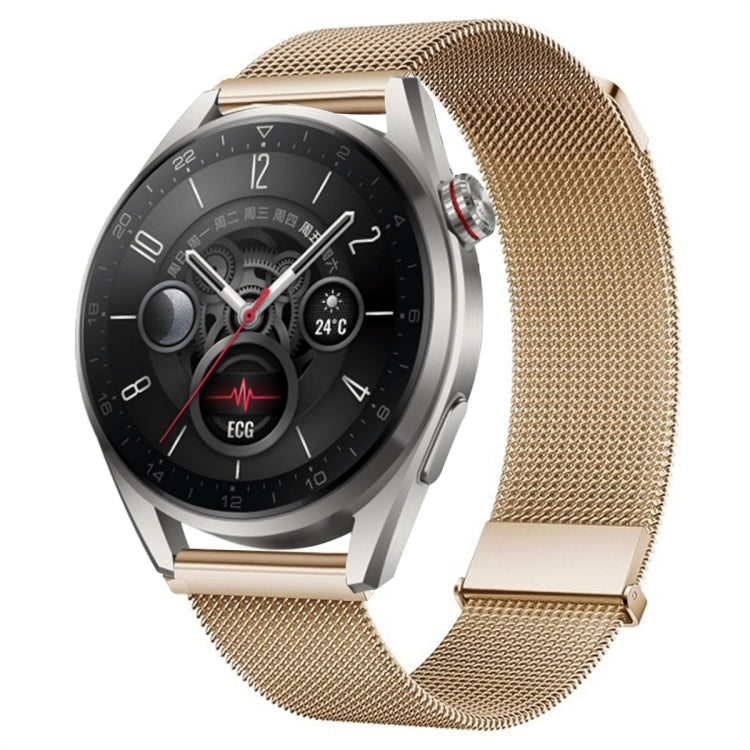 For Huawei Watch3 Pro New Milan Double Magnetic Steel Mesh Watch Band(Rose Gold) by bashfashion