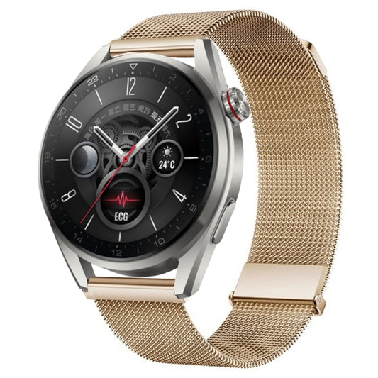For Huawei Watch3 Pro New Milan Double Magnetic Steel Mesh Watch Band(Rose Gold) by bashfashion