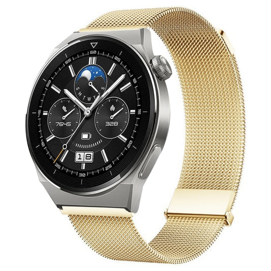 For Huawei Watch GT3 Pro 46mm Milan Double Magnetic Steel Mesh Watch Band(Gold) by bashfashion