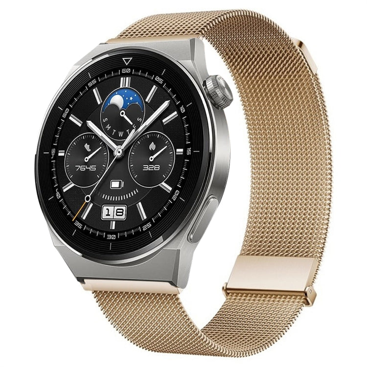 For Huawei Watch GT3 Pro 46mm Milan Double Magnetic Steel Mesh Watch Band(Rose Gold) by bashfashion