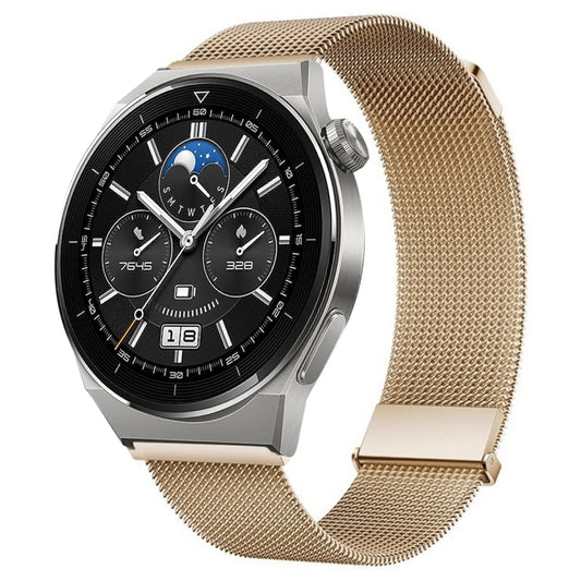 For Huawei Watch GT3 Pro 46mm Milan Double Magnetic Steel Mesh Watch Band(Rose Gold) by bashfashion