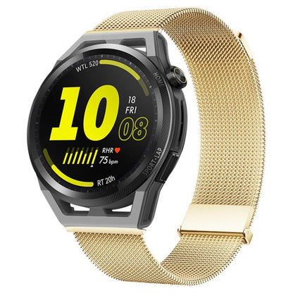 For Huawei Watch GT Runner Milan Double Magnetic Steel Mesh Watch Band(Gold) by bashfashion