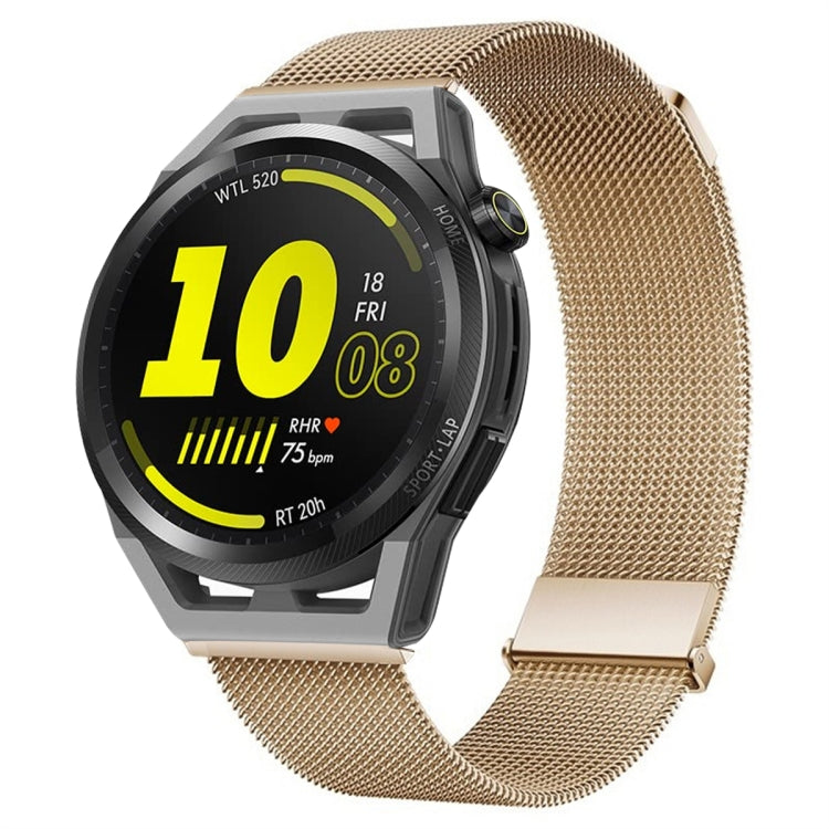 For Huawei Watch GT Runner Milan Double Magnetic Steel Mesh Watch Band(Rose Gold) by bashfashion