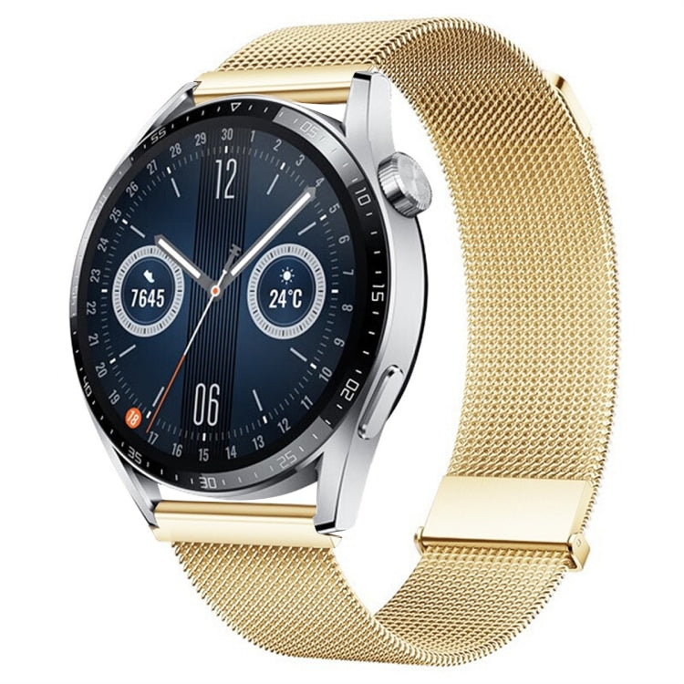 For Huawei Watch GT3 46mm Milan Double Magnetic Steel Mesh Watch Band(Gold) by bashfashion