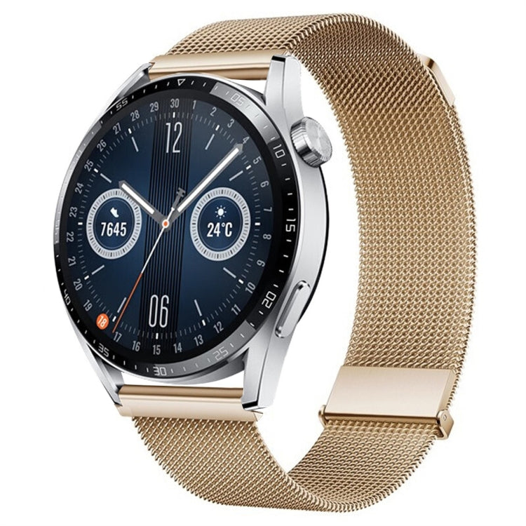 For Huawei Watch GT3 46mm Milan Double Magnetic Steel Mesh Watch Band(Rose Gold) by bashfashion