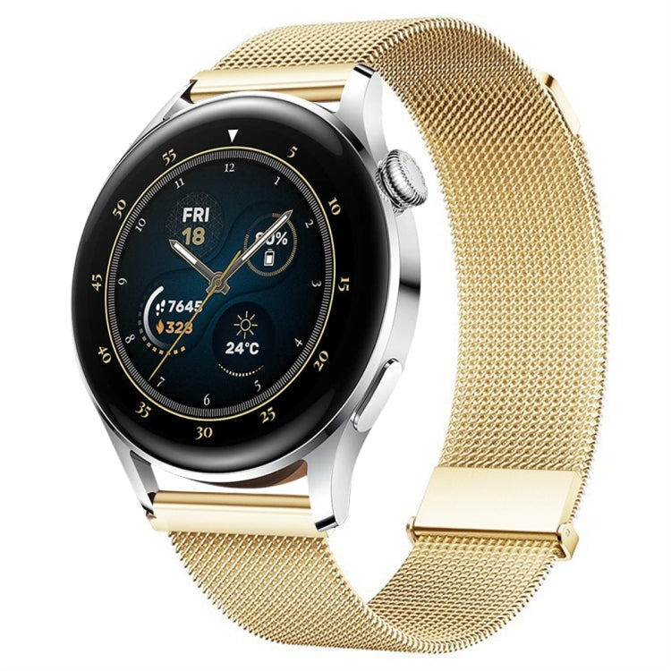 For Huawei Watch3 / Watch3 Pro Milan Double Magnetic Steel Mesh Watch Band(Gold) by bashfashion
