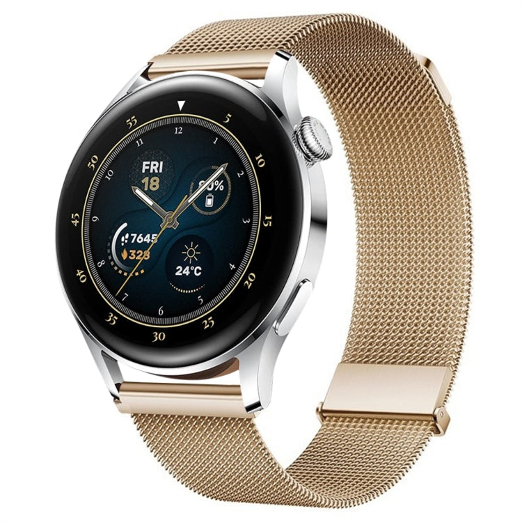 For Huawei Watch3 / Watch3 Pro Milan Double Magnetic Steel Mesh Watch Band(Rose Gold) by bashfashion