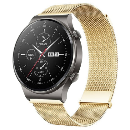 For Huawei Watch GT2 Pro / GT2 46mm Milan Double Magnetic Steel Mesh Watch Band(Gold) by bashfashion