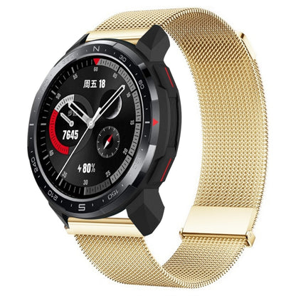 For Honor Watch GS Pro Milan Double Magnetic Steel Mesh Watch Band(Gold) by bashfashion