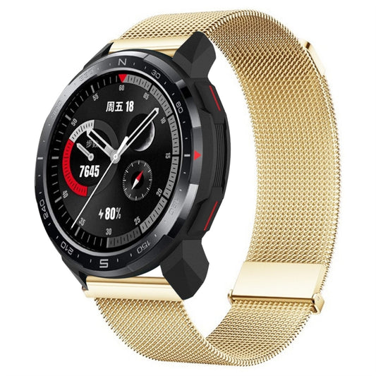 For Honor Watch GS Pro Milan Double Magnetic Steel Mesh Watch Band(Gold) by bashfashion