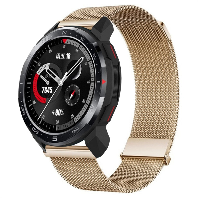 For Honor Watch GS Pro Milan Double Magnetic Steel Mesh Watch Band(Rose Gold) by bashfashion