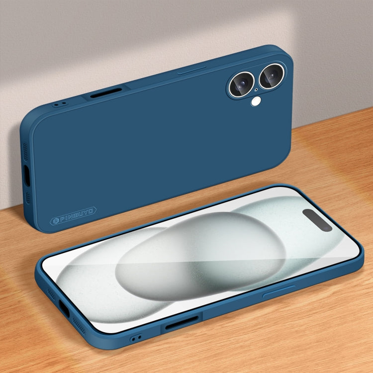 For iPhone 16 PINWUYO Sense Series Liquid Silicone TPU Phone Case(Blue) by PINWUYO