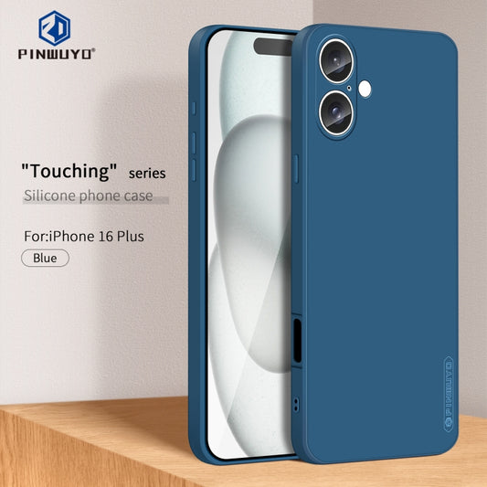 For iPhone 16 Plus PINWUYO Sense Series Liquid Silicone TPU Phone Case(Blue) by PINWUYO
