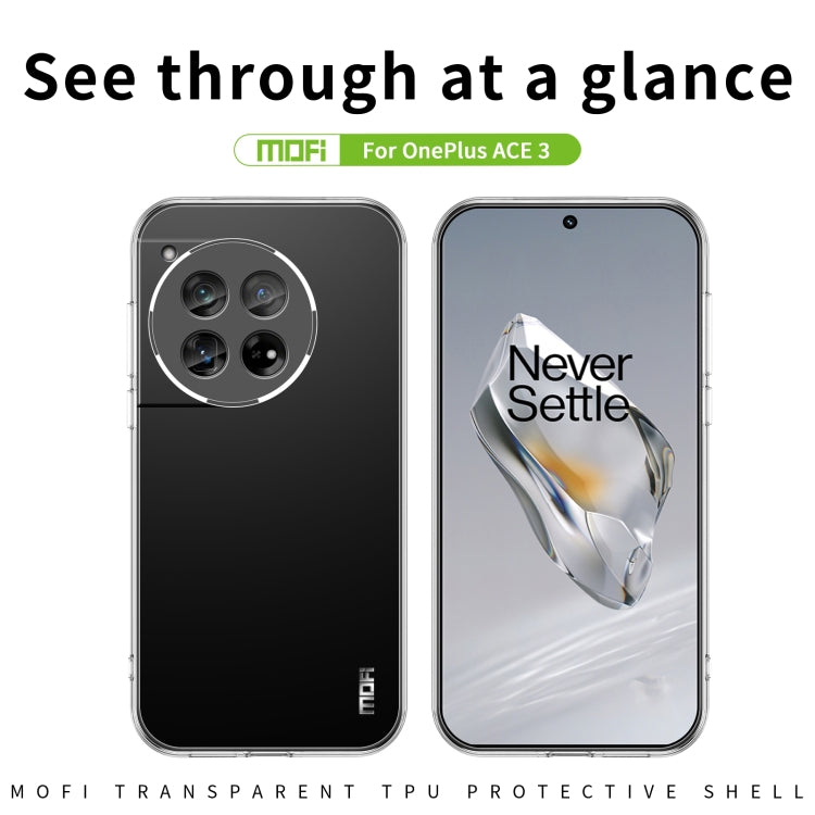 For OnePlus Ace 3 MOFI Ming Series Ultra-thin TPU Phone Case(Transparent) by MOFI
