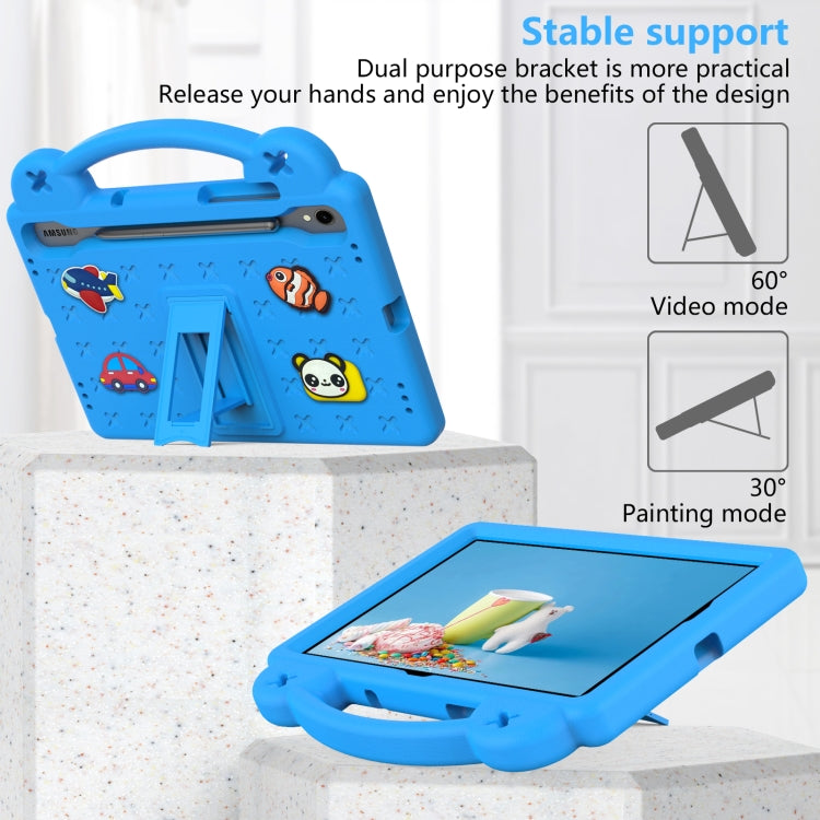 For Samsung Galaxy Tab S9 X710/X716B Handle Kickstand Children EVA Shockproof Tablet Case(Sky Blue) by bashfashion