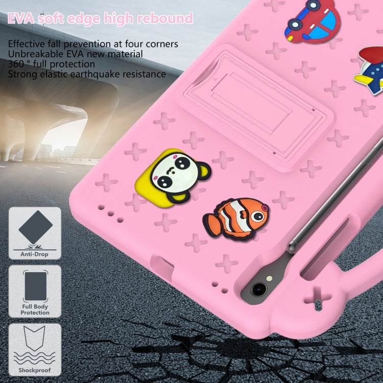 For Samsung Galaxy Tab S8 X700 Handle Kickstand Children EVA Shockproof Tablet Case(Pink) by bashfashion