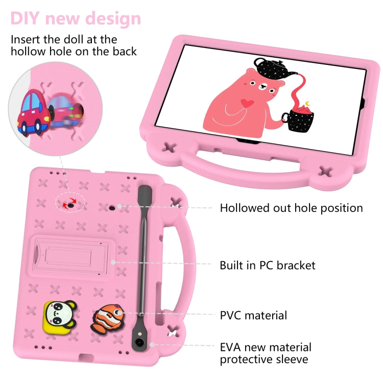 For Samsung Galaxy Tab S8 X700 Handle Kickstand Children EVA Shockproof Tablet Case(Pink) by bashfashion