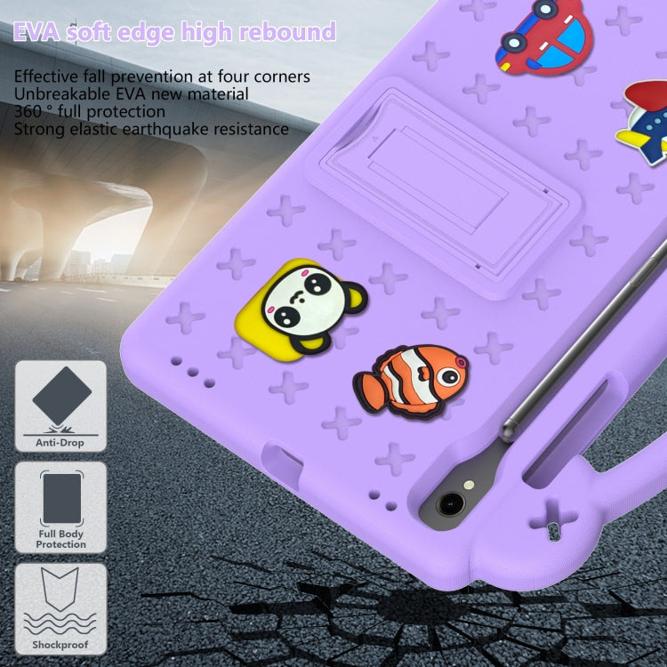 For Samsung Galaxy Tab S8 X700 Handle Kickstand Children EVA Shockproof Tablet Case(Light Purple) by bashfashion