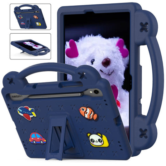 For Samsung Galaxy Tab S8 X700 Handle Kickstand Children EVA Shockproof Tablet Case(Navy Blue) by bashfashion
