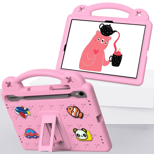 For Samsung Galaxy Tab S7 T870 Handle Kickstand Children EVA Shockproof Tablet Case(Pink) by bashfashion
