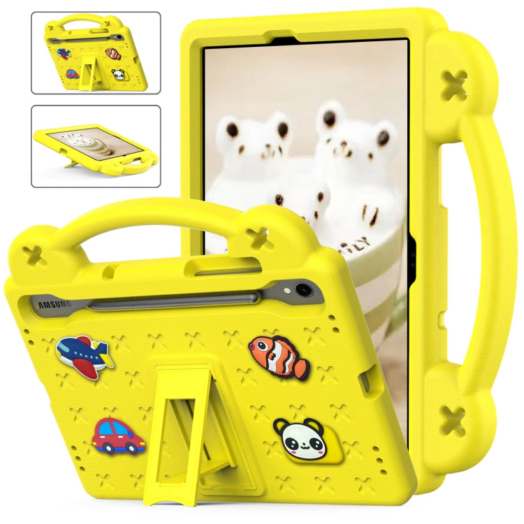 For Samsung Galaxy Tab S7 T870 Handle Kickstand Children EVA Shockproof Tablet Case(Yellow) by bashfashion