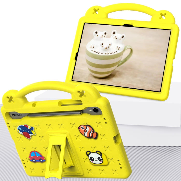 For Samsung Galaxy Tab S7 T870 Handle Kickstand Children EVA Shockproof Tablet Case(Yellow) by bashfashion