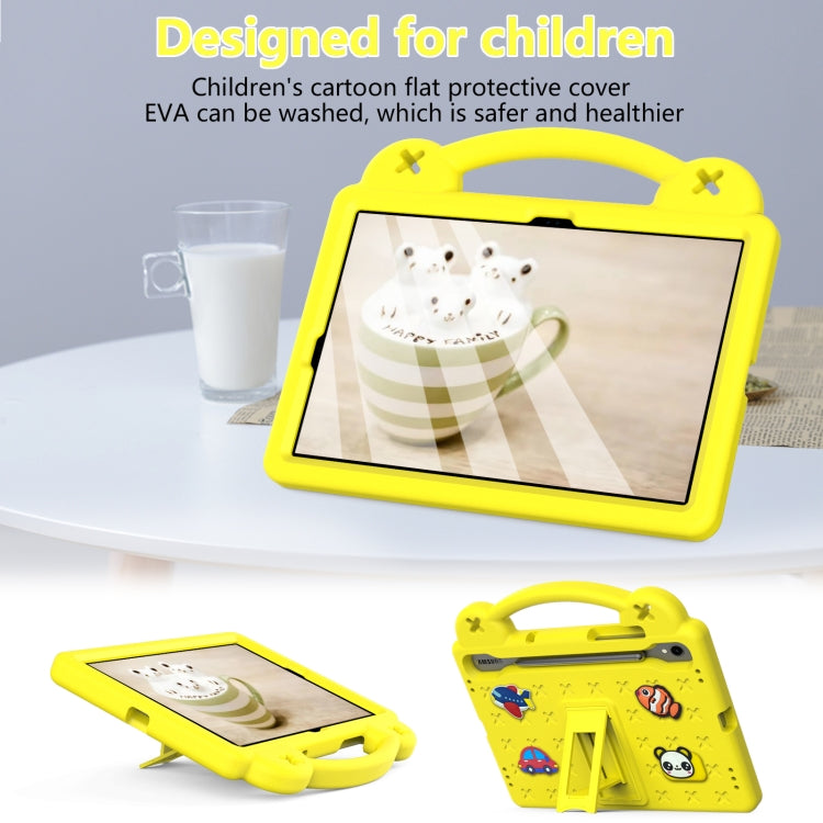 For Samsung Galaxy Tab S7 T870 Handle Kickstand Children EVA Shockproof Tablet Case(Yellow) by bashfashion