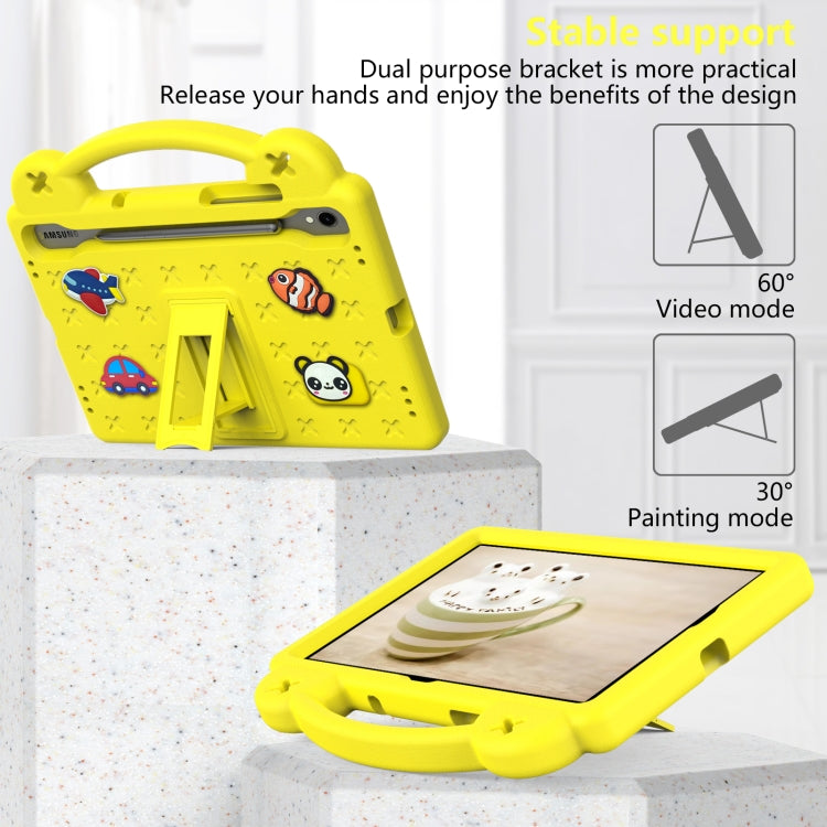For Samsung Galaxy Tab S7 T870 Handle Kickstand Children EVA Shockproof Tablet Case(Yellow) by bashfashion
