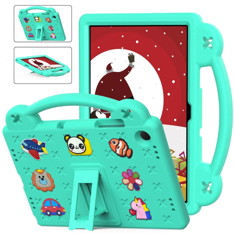 For Samsung Galaxy Tab A11+ / A9+ Handle Kickstand Children EVA Shockproof Tablet Case(Mint Green) by bashfashion
