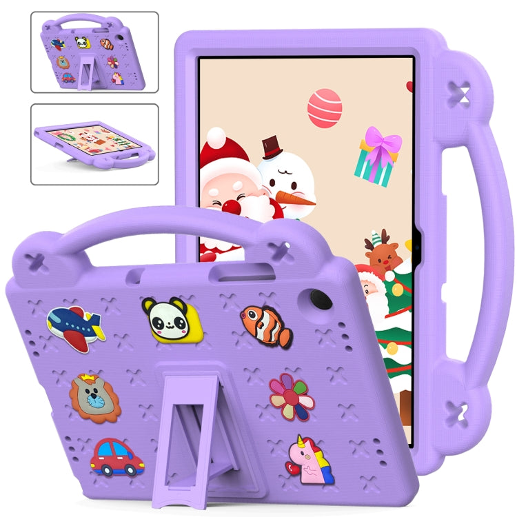 For Samsung Galaxy Tab A11+ / A9+ Handle Kickstand Children EVA Shockproof Tablet Case(Light Purple) by bashfashion