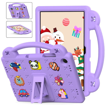 For Samsung Galaxy Tab A11+ / A9+ Handle Kickstand Children EVA Shockproof Tablet Case(Light Purple) by bashfashion