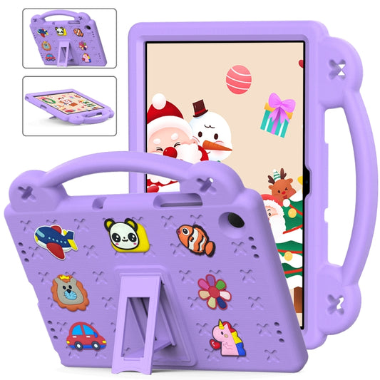 For Samsung Galaxy Tab A11+ / A9+ Handle Kickstand Children EVA Shockproof Tablet Case(Light Purple) by bashfashion