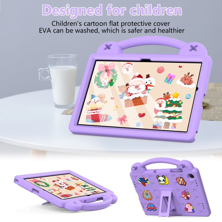 For Samsung Galaxy Tab A11+ / A9+ Handle Kickstand Children EVA Shockproof Tablet Case(Light Purple) by bashfashion