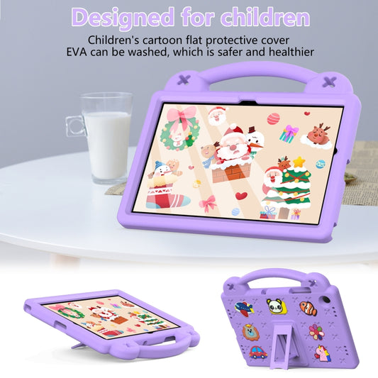 For Samsung Galaxy Tab A11+ / A9+ Handle Kickstand Children EVA Shockproof Tablet Case(Light Purple) by bashfashion